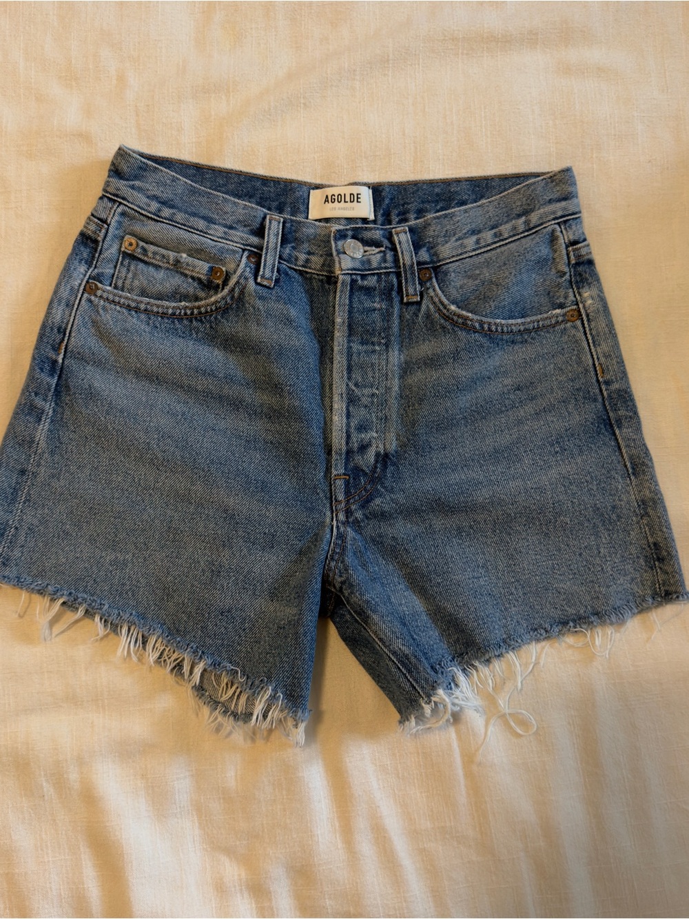 AGOLDE Parker Long Denim Shorts